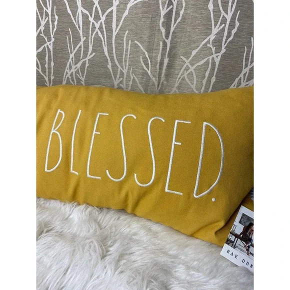 Rae Dunn farmhouse home decor simply blessed bless bed living couch new HTF rd - Picture 3 of 4